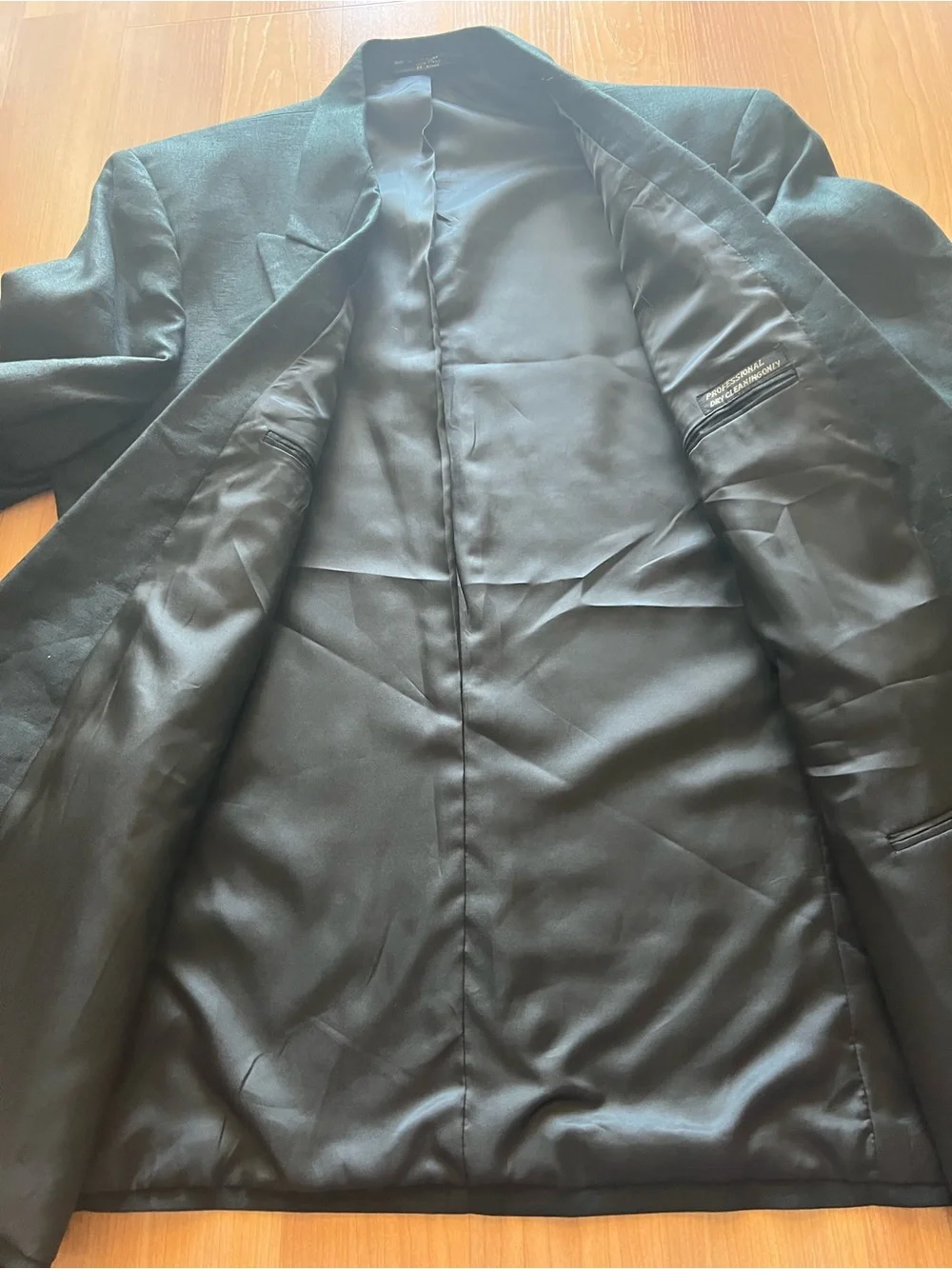 Jones New York Vintage Men’s 44R Linen Double Breasted Blazer Black NWT